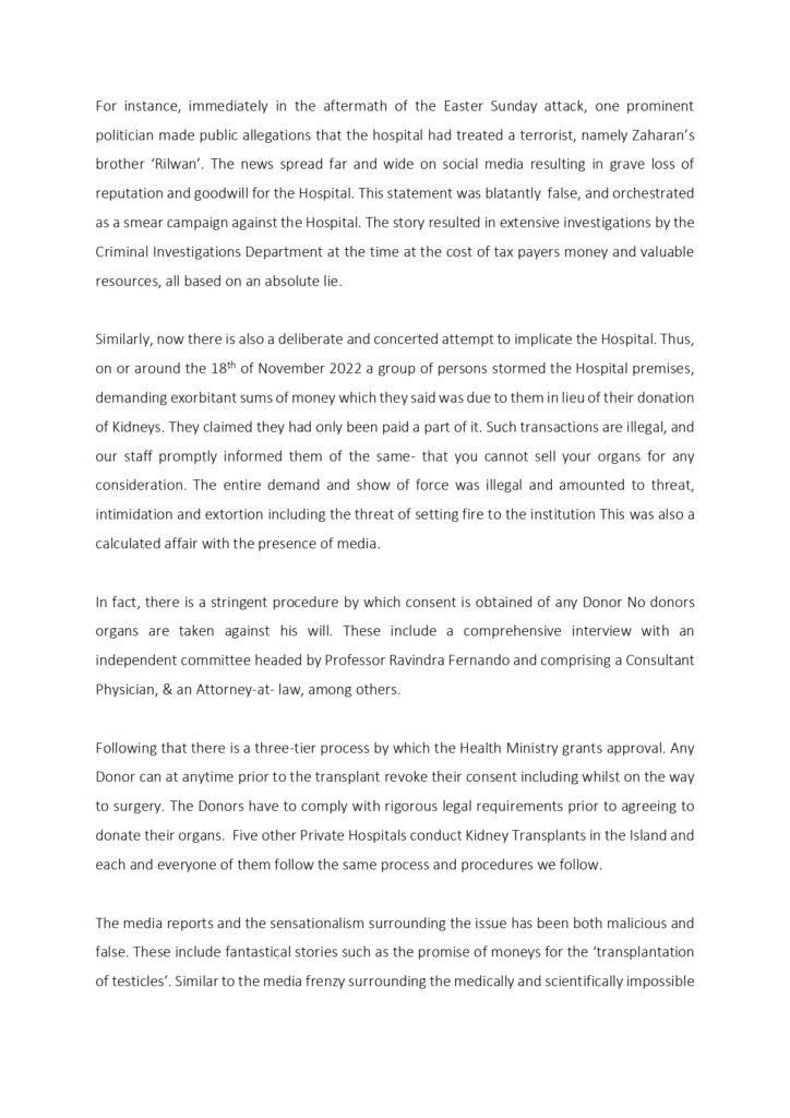 Alleged Kidney Racket Statement By Western Hospital 7th December 2022 Pages To Jpg 0002